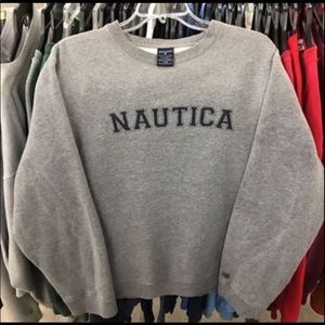 Nautica Spellout Grey Crewneck